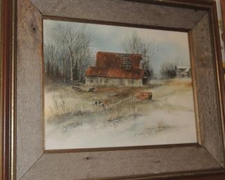 Rustic framed art