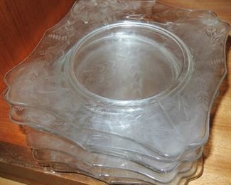 Depression glass dessert plates