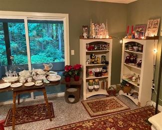 Vintage Bavanian fine china, lots of newer Christmas decorations