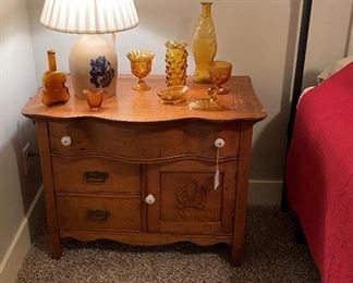 Antique oak wash stand lower level bedroom