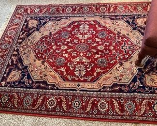 Several hand tied and machine made carpets