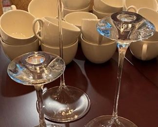 Set of 3 Kosta Boda Fanfare Candleholders designed by Kjell Engman