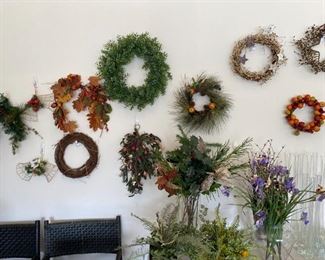 Quite a few artificial floral wreaths