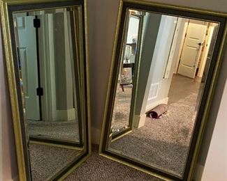 Pair of matching wall mirrors
