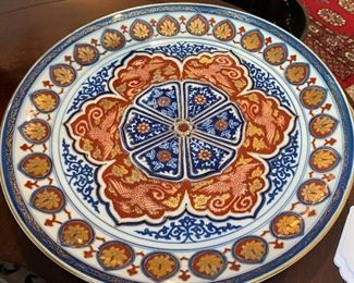 Large 14 inch vintage Japanese Imari porcelain plate