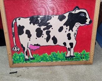 A.E. Barnes Cow Painting