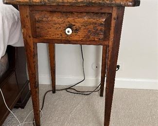 1 rustic pine nightstand from France