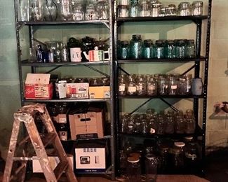 Assorted mason and canning jars 