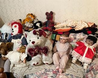 Dolls, stuffed animals