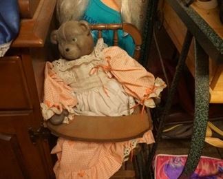 doll high chair with ceramic bear, My Size Barbie