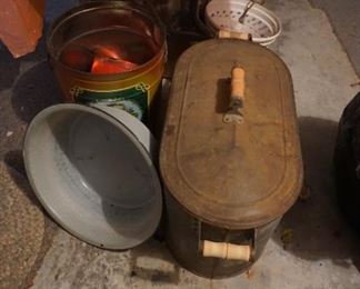 copper boiler, enamel ware