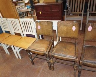 assorted dining chairs