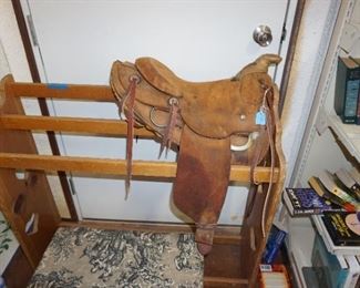 saddle, quilt rack