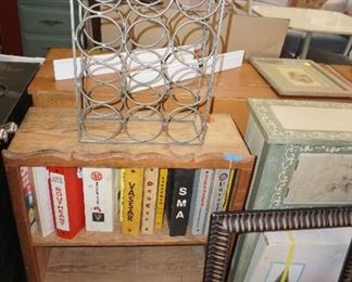 wine rack, bookcase, frame