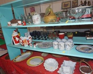 Santa, Christmas pottery mugs, Christmas plates, decor and more