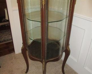 ANTIQUE FRENCH CURIO CABINET LOUIS XV STYLE 21” X 20” X 48”