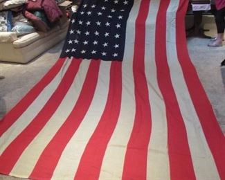VINTAGE 48TH STATE DOUBLE WARP EXTRA FINE AMERICAN FLAG 8' X 15'