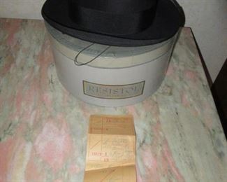 ANTIQUE PALCO BEAVER FELT TOP HAT IN EXCELLENT CONDITION WITH ORIGINAL BOX AND RECEIPT