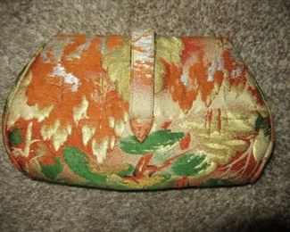 VINTAGE SATIN PURSE WITH JADE CLASP