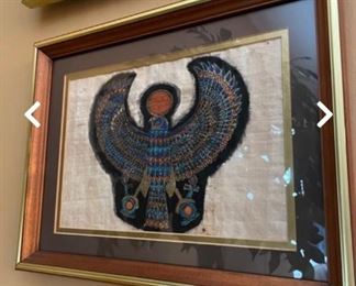 God horns, ancient egyptian, 18th dynasty framed art