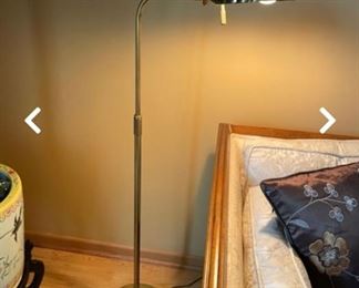 vintage brass clam shell floor lamp