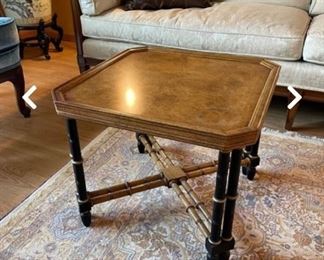 bamboo style side tables by Baker, mid century (2 available)