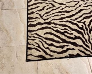 zebra motif rug