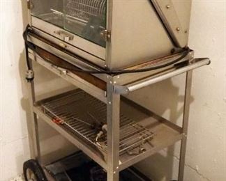 Town And Country Commercial Grade Electric BBQ Rotisserie, Model# S2R, Including Stainless Steel Kitchen Cart, 26" x 33" x 20"