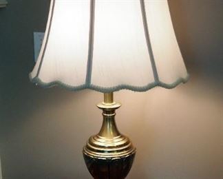 Matching 34" Brass Table Lamps, Qty 2, Both Power On