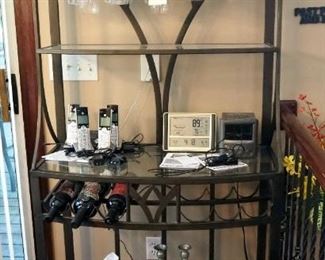 Metal Framed Wine Rack With Glass Shelves, 72" x 35" x 18"