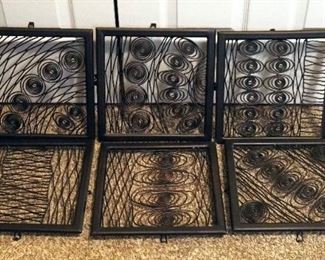 Abstract Metal Wall Art, Qty 6, 12" x 12"