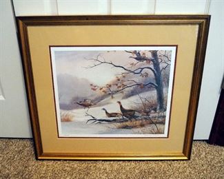 Framed Matted Under Glass Bernard Martin Numbered Print, 242 / 350, Signed In Pencil, 22.5" x 25"
