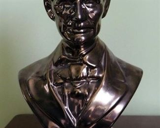 Painted Ceramic Abraham Lincoln Bust, 13" Tall