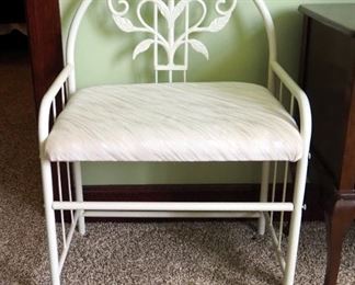 Painted Metal Vanity Seat, 30" x 20" x 15"