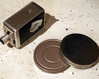 Vintage Kodak 500 Video Projector, Brownie 8MM Movie Camera II, And Da-Lite Portable Projection Screen