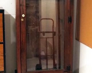 Vintage Six Gun Firearm Cabinet With Glass Door, 75.5" x 28" x 15"