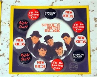 New Kids On The Block Button Pins, In Original Sealed Packaging, Qty 3 Packs