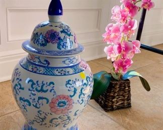 Asian pottery, orchid decor