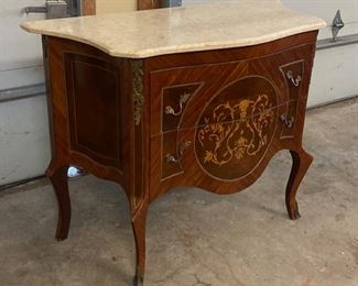 Antique Marble Top Ornate Dresser Stand