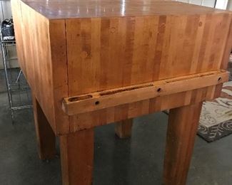 Back in the sale! This is a true vintage butcher block, approximately 2 feet square, in very good condition.