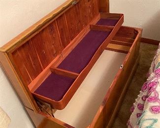 Waterfall 1930s Antique  cedar chest