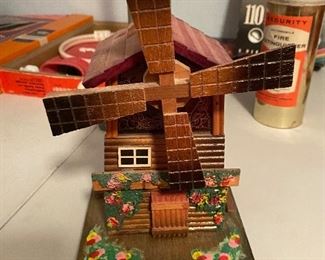 vintage windmill music box