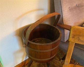 firkin bucket plant stand