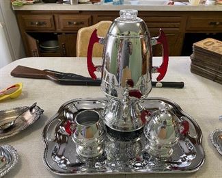 Silverplate Coffee set with tray and sugar/creamer