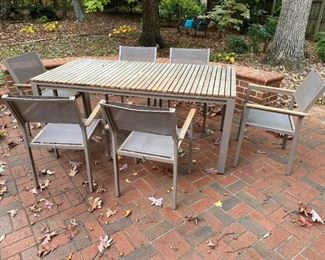Hampton Bay Teak Top Table and Chairs