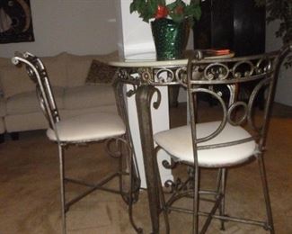 Bar height table w/4 chairs (only 2 shown)