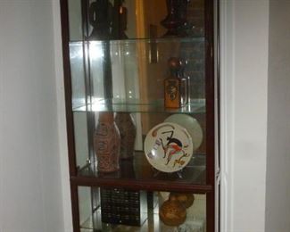 Curio cabinet & misc