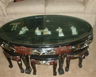 Asian style table w/stools