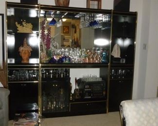 Black lacquer bar/entertainment center