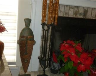 Mask & fireplace tool set